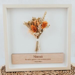 Cuadro Flores Preservadas Mamá Personalizado