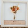 Cuadro personalizado con flores preservadas naranjas y frase grabada en madera para abuela, regalo Día de la Madre artesanal inloff