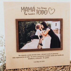 Marco Fotos Madera Personalizado «Los Besos de Mamá»