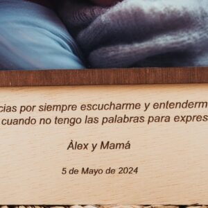 Marco Fotos Personalizado Primer Día Mamá - Grabado Láser Madera - Imagen 3