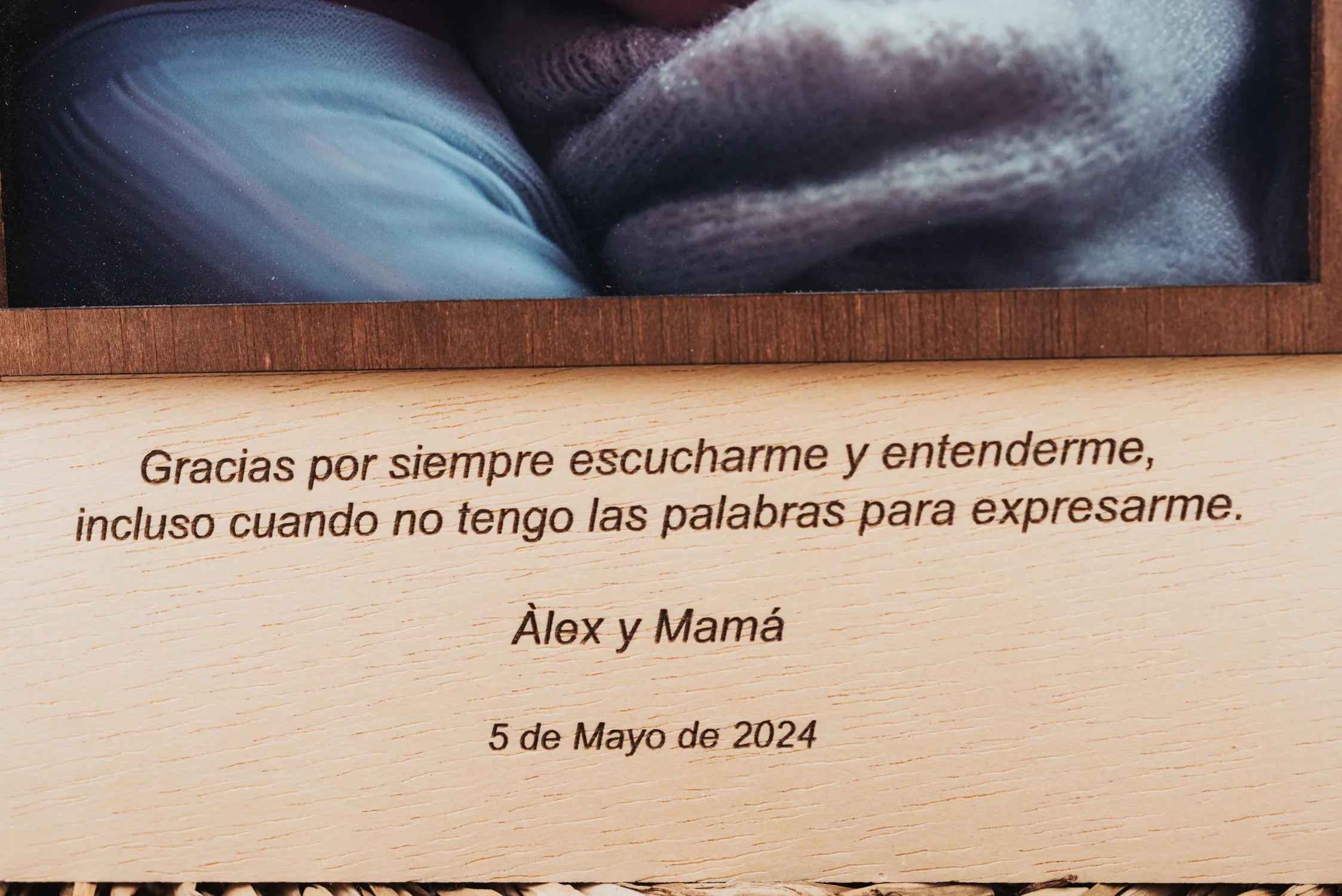 Marco Fotos Personalizado Primer Día Mamá - Grabado Láser Madera - Imagen 3