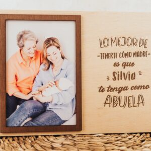 Marco Fotos Personalizado Abuela con Nombres – Madera 25x18cm