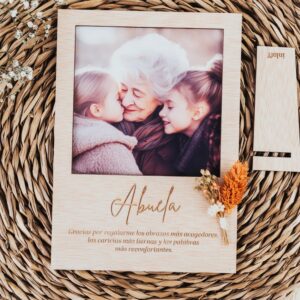 Portafotos Vintage Personalizado para Abuela con Foto Polaroid