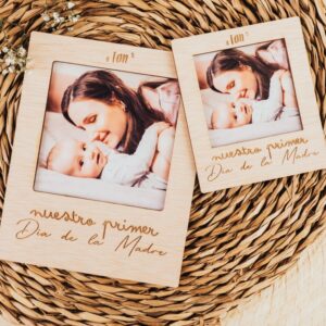 Portafotos Imán Personalizado "Super Mamá" - Marco Polaroid Madera - Imagen 4