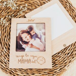 Portafotos Imán Personalizado "Super Mamá" - Marco Polaroid Madera - Imagen 6