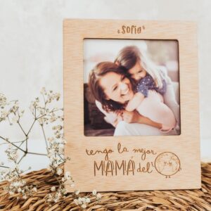 Portafotos Imán Personalizado "Super Mamá" - Marco Polaroid Madera - Imagen 8