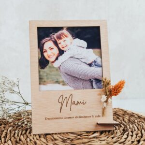 Portafotos Vintage "Mamá" Personalizado con Foto y Grabado - Imagen 4