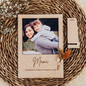 Portafotos Vintage «Mamá» Personalizado con Foto y Grabado