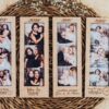 Portafotos imán fotomatón personalizado en madera con nombres grabados y tiras de fotos Día de la Madre