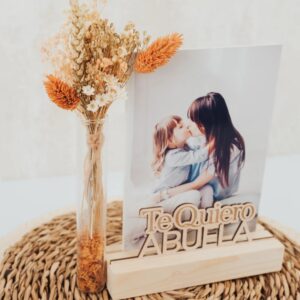 Portafotos "Te Quiero Mamá" con Flores Preservadas - Imagen 10