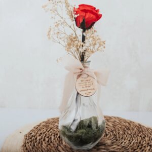 Jarrón Cristal Personalizado con Rosa Eterna - Edición Sant Jordi - Imagen 4