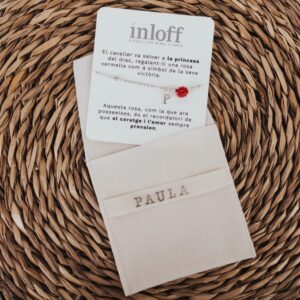 Pulsera de Plata Rosa Eterna Sant Jordi con Inicial Personalizada
