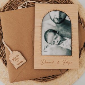 Tarjeta Mensaje Papá con Foto Personalizada y Huella