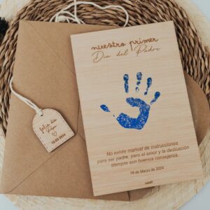 Tarjeta Mensaje Papá con Foto Personalizada y Huella - Imagen 3