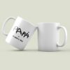 Taza blanca personalizada con PAPÁ escrito a mano por niño y dedicatoria Te quiero Noe grabada con láser