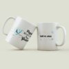Taza blanca personalizada Papá en Prácticas con diseño gráfico colorido y nombre del bebé grabado, regalo original para papá primerizo