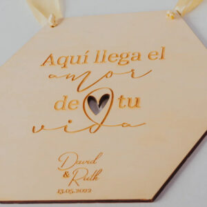 Banderola Hexágono "Amor de tu Vida" Personalizada - Imagen 3