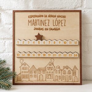 Calendario de Adviento Personalizado en Madera