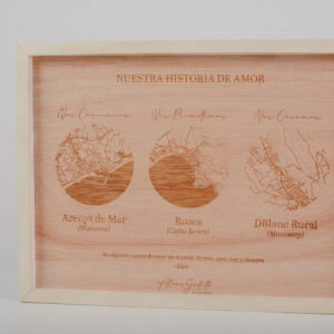 Cuadro Nuestra Historia de Amor – Mapa Personalizado Boda