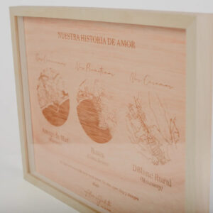Cuadro Nuestra Historia de Amor - Mapa Personalizado Boda - Imagen 3