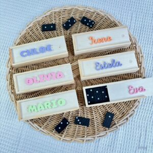 Dominó Personalizado de Madera con Nombre para Niños